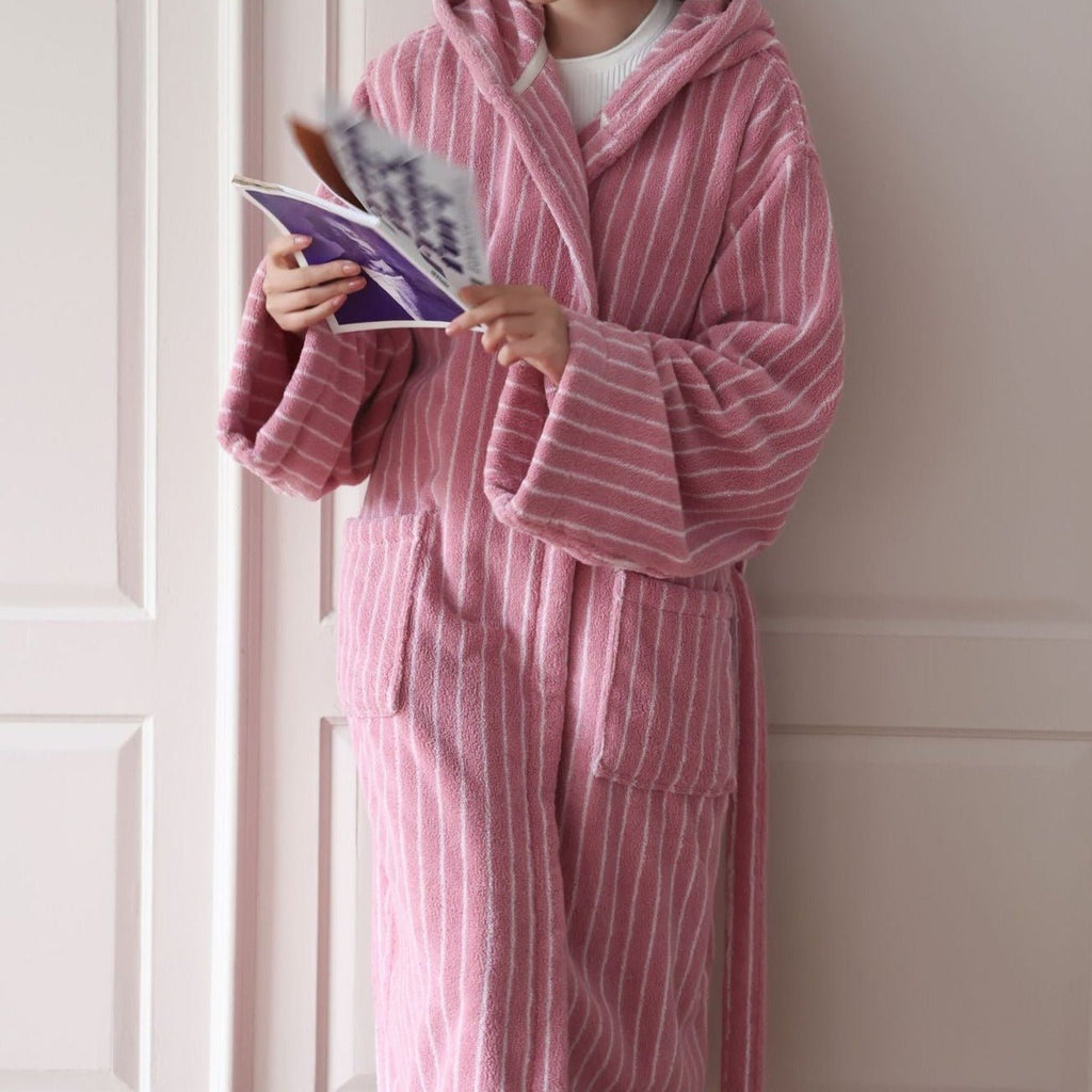 Pink Stripes Away Bathrobes