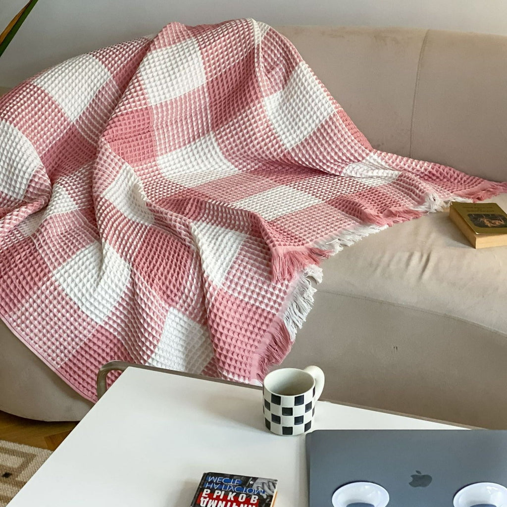Plaid Waffle Soft Blanket