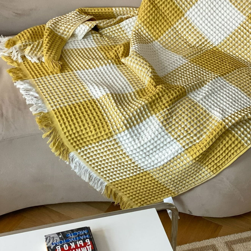 Plaid Waffle Soft Blanket