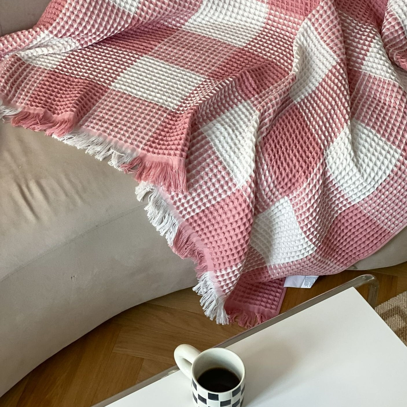 Plaid Waffle Soft Blanket