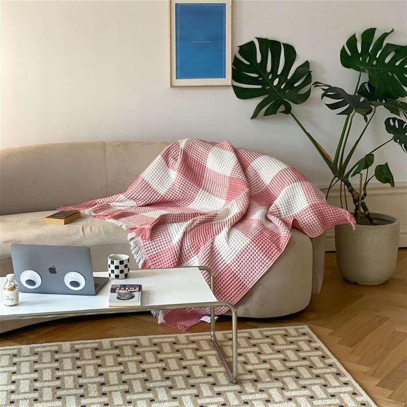 Plaid Waffle Soft Blanket
