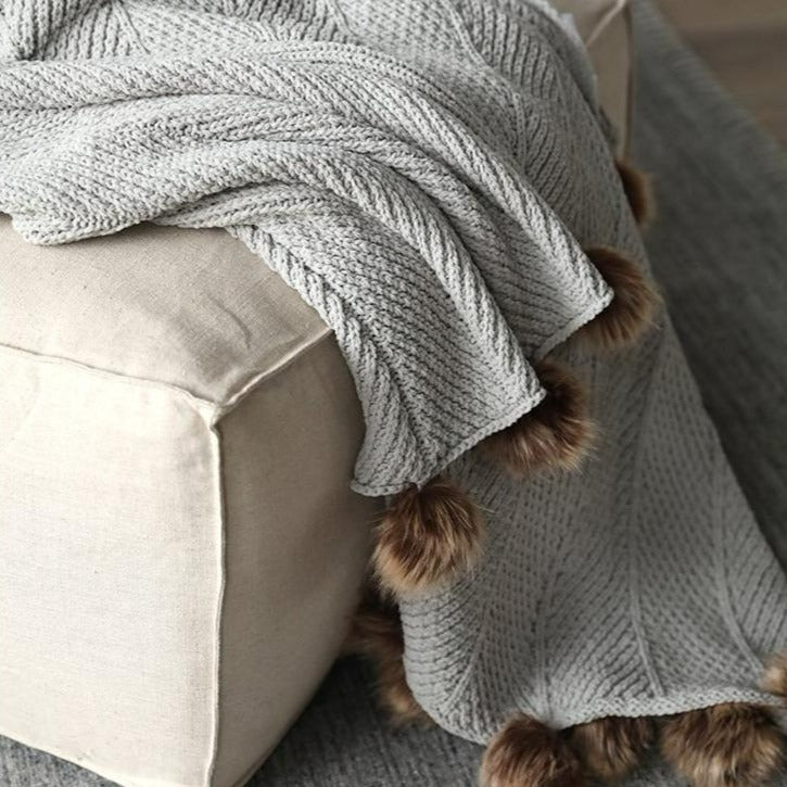 Pom Pom Fur Soft Blanket