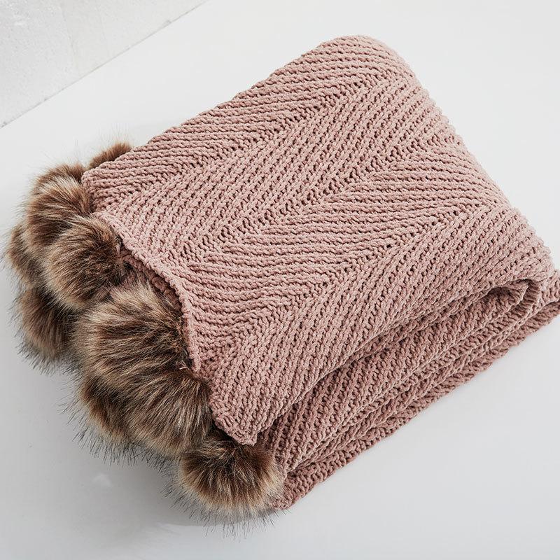 Pom Pom Fur Soft Blanket