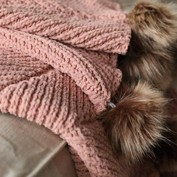 Pom Pom Fur Soft Blanket