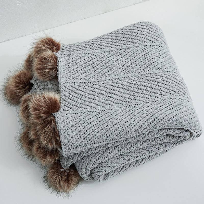 Pom Pom Fur Soft Blanket - FINAL SALE