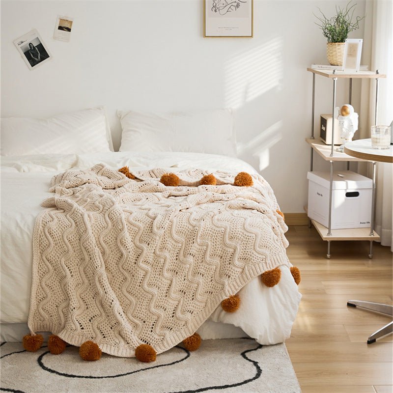 Pom Pom Weave Blanket