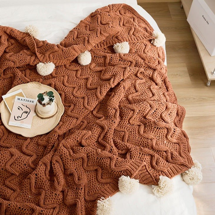 Pom Pom Weave Blanket