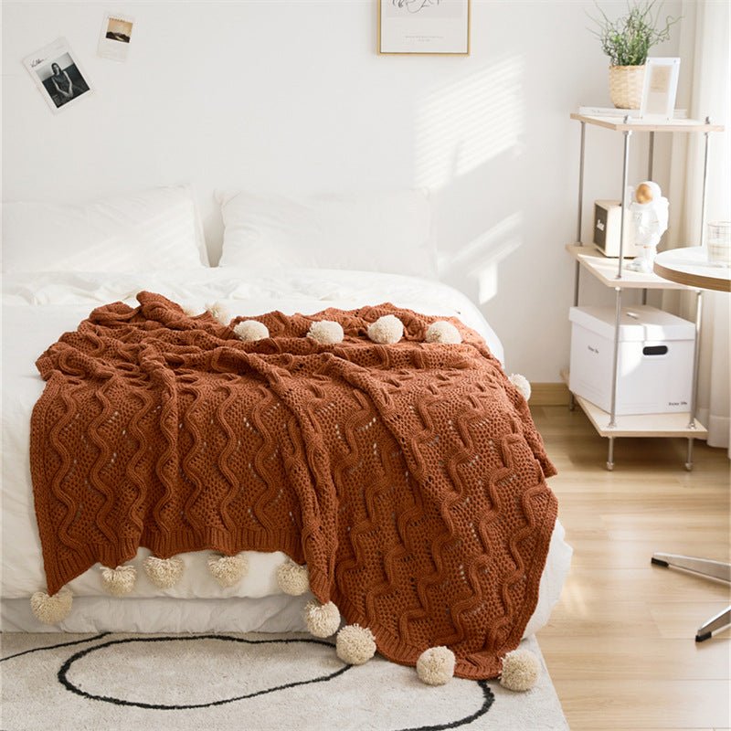 Pom Pom Weave Blanket