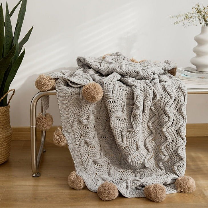 Pom Pom Weave Blanket