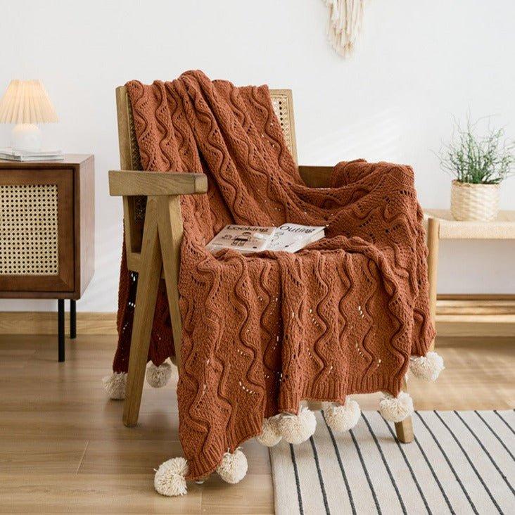 Pom Pom Weave Blanket
