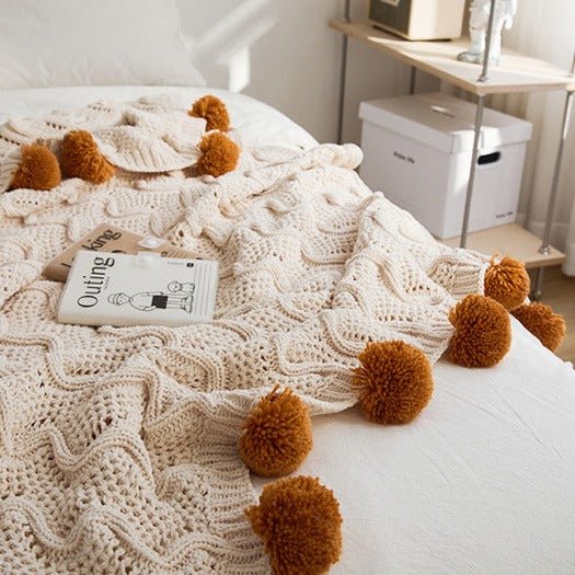 Pom Pom Weave Blanket