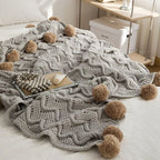 Pom Pom Weave Blanket