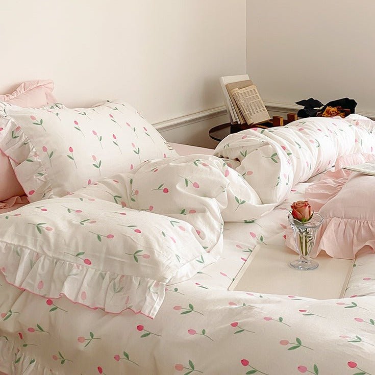 Powder Pink Tulip Bedding Set