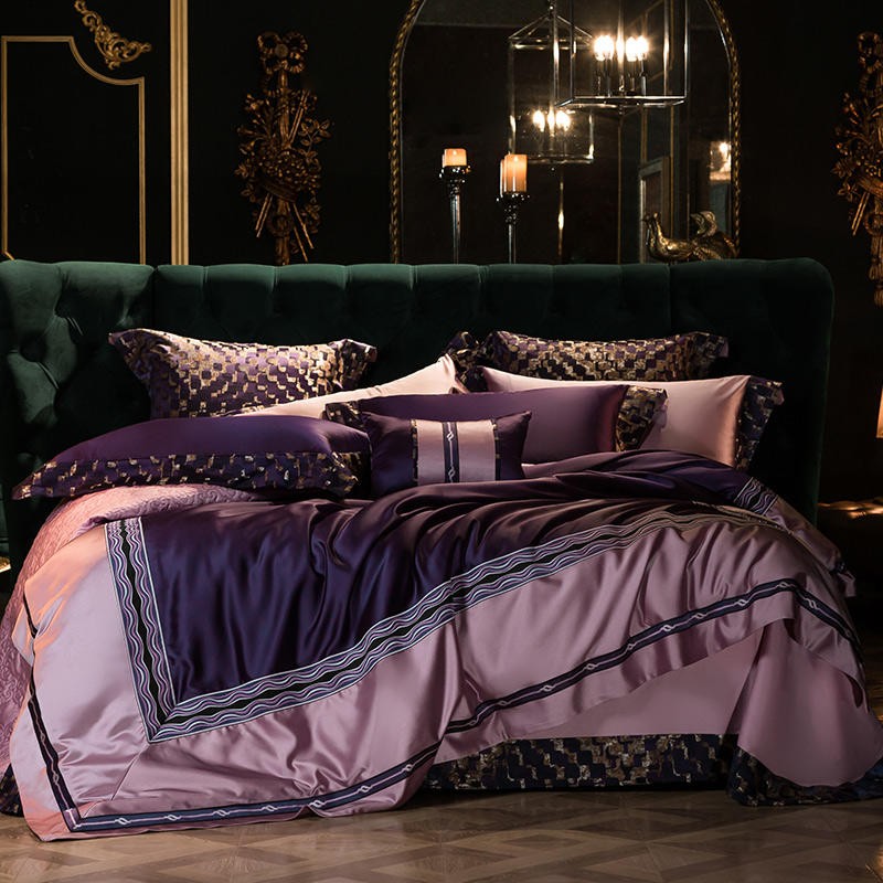 Sabina Luxury Embroidered Egyptian Cotton Satin Bedding Set