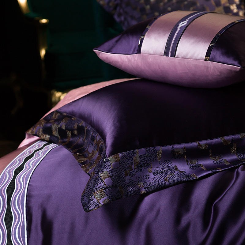 Sabina Luxury Embroidered Egyptian Cotton Satin Bedding Set