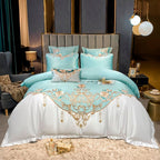 Domitia Flemish Sky Embroidery Egyptian Cotton Bedding Set