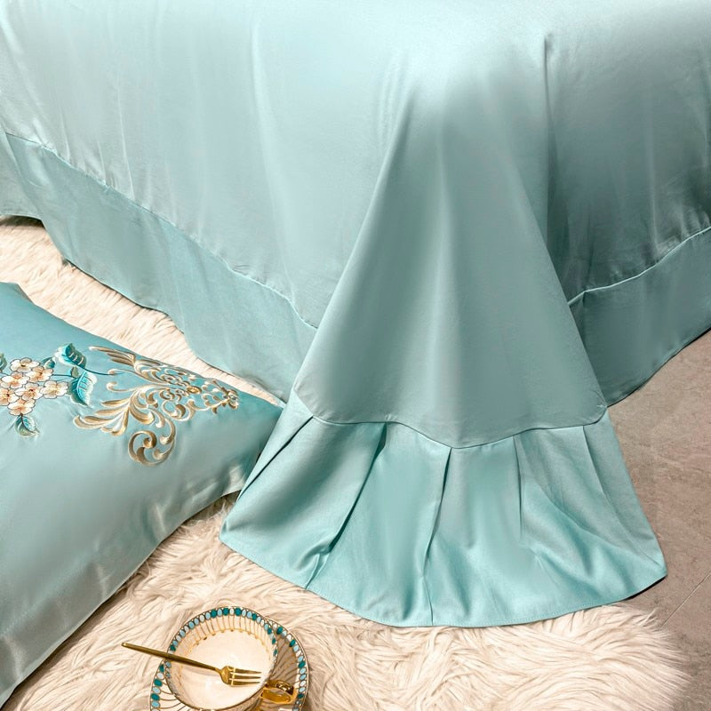 Domitia Flemish Sky Embroidery Egyptian Cotton Bedding Set