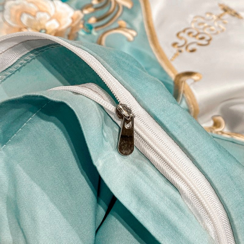 Domitia Flemish Sky Embroidery Egyptian Cotton Bedding Set