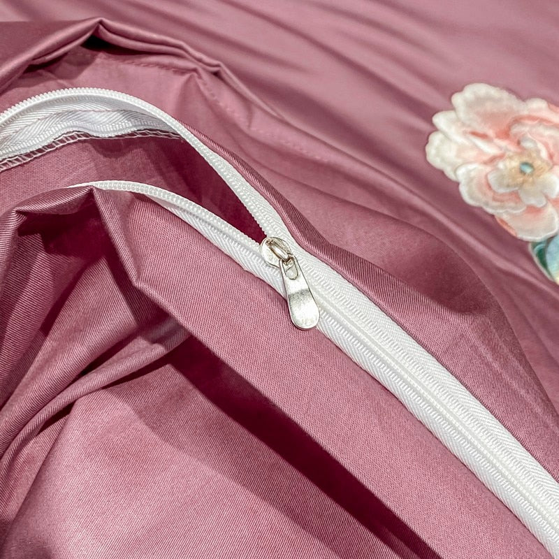 Domitia Berry Embroidery Egyptian Cotton Bedding Set