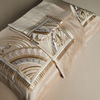 Mia Bristol Beige Embroidered Border Egyptian Cotton Bedding Set