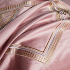 Mia Vintage Rose Embroidered Border Egyptian Cotton Bedding Set