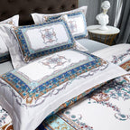 Ava Layered 3D Printed Border Egyptian Cotton Bedding Set
