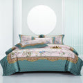 Anne Hybrid Floral Diamond Printed Silky Egyptian Cotton Bedding Set