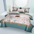 Anne Hybrid Floral Diamond Printed Silky Egyptian Cotton Bedding Set