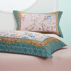 Anne Hybrid Floral Diamond Printed Silky Egyptian Cotton Bedding Set