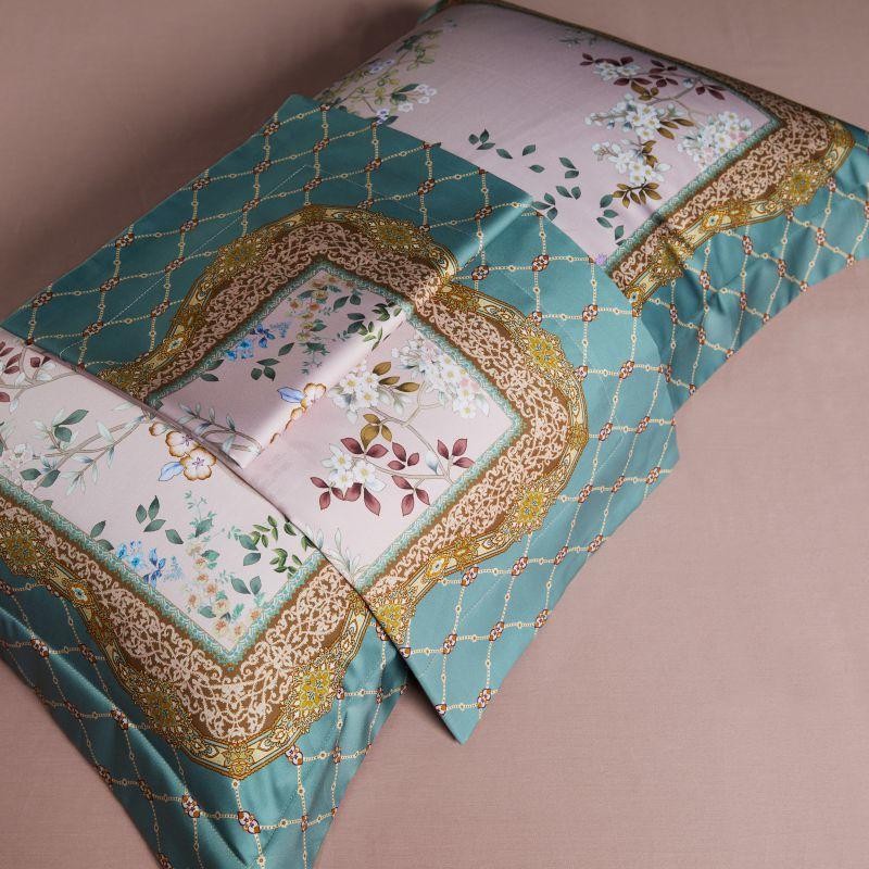 Anne Hybrid Floral Diamond Printed Silky Egyptian Cotton Bedding Set