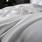 Manya Imperial White Reversible Egyptian Cotton Silk Bedding Set