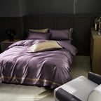 Manya Dusty Lavender Reversible Egyptian Cotton Silk Bedding Set