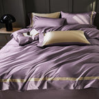Manya Dusty Lavender Reversible Egyptian Cotton Silk Bedding Set