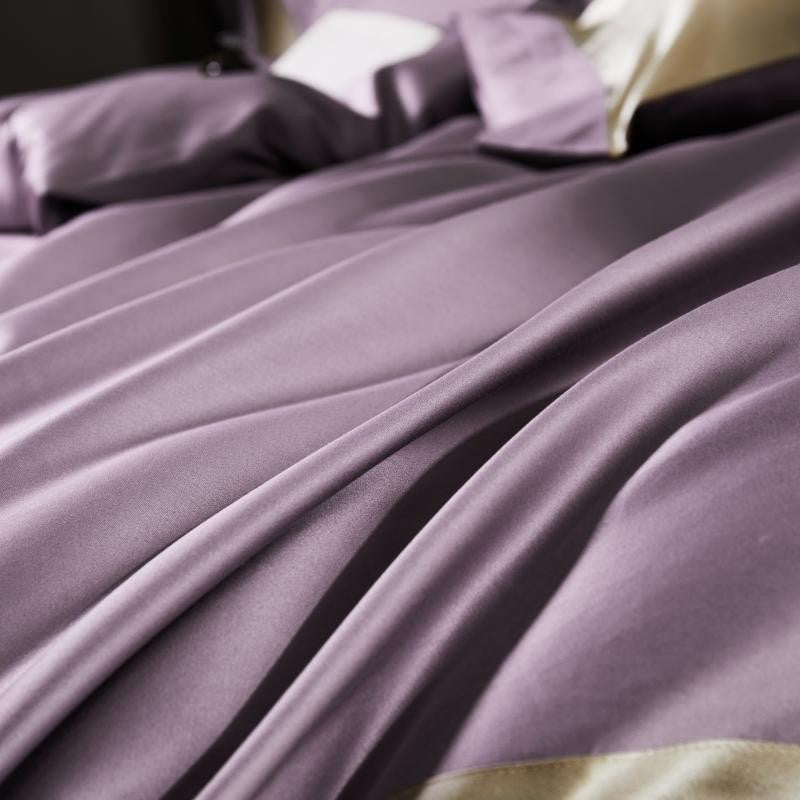 Manya Dusty Lavender Reversible Egyptian Cotton Silk Bedding Set