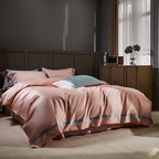 Manya Mocha Rose Reversible Egyptian Cotton Silk Bedding Set