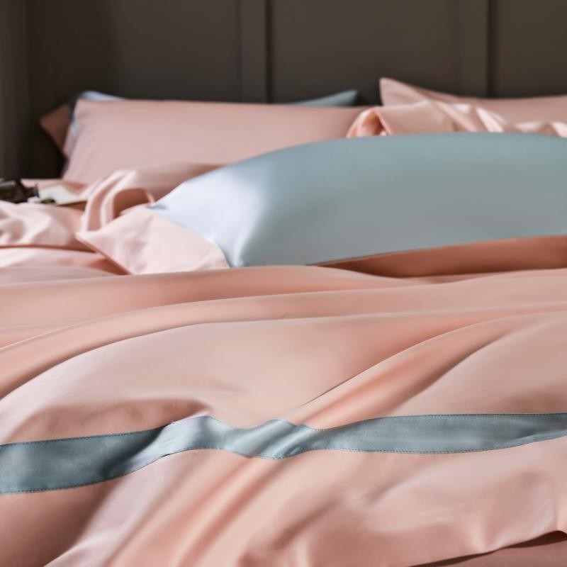 Manya Mocha Rose Reversible Egyptian Cotton Silk Bedding Set