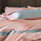 Manya Mocha Rose Reversible Egyptian Cotton Silk Bedding Set