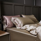 Manya Olive Grove Reversible Egyptian Cotton Silk Bedding Set