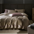Manya Olive Grove Reversible Egyptian Cotton Silk Bedding Set