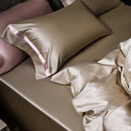 Manya Olive Grove Reversible Egyptian Cotton Silk Bedding Set