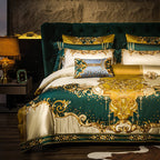 Rosalee Royal Embroidered Egyptian Cotton Satin Bedding Set