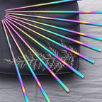 Irised Rainbow Chopsticks Stainless Steel Cutlery Set