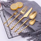 Serena Matte Gold Luxury Stainless Steel Cutlery Set