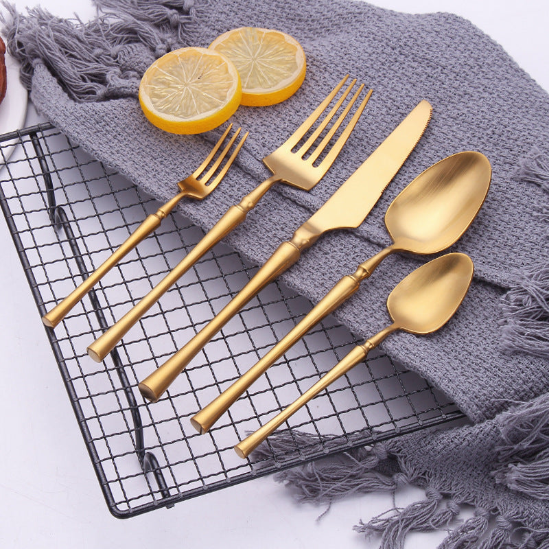 Serena Matte Gold Luxury Stainless Steel Cutlery Set