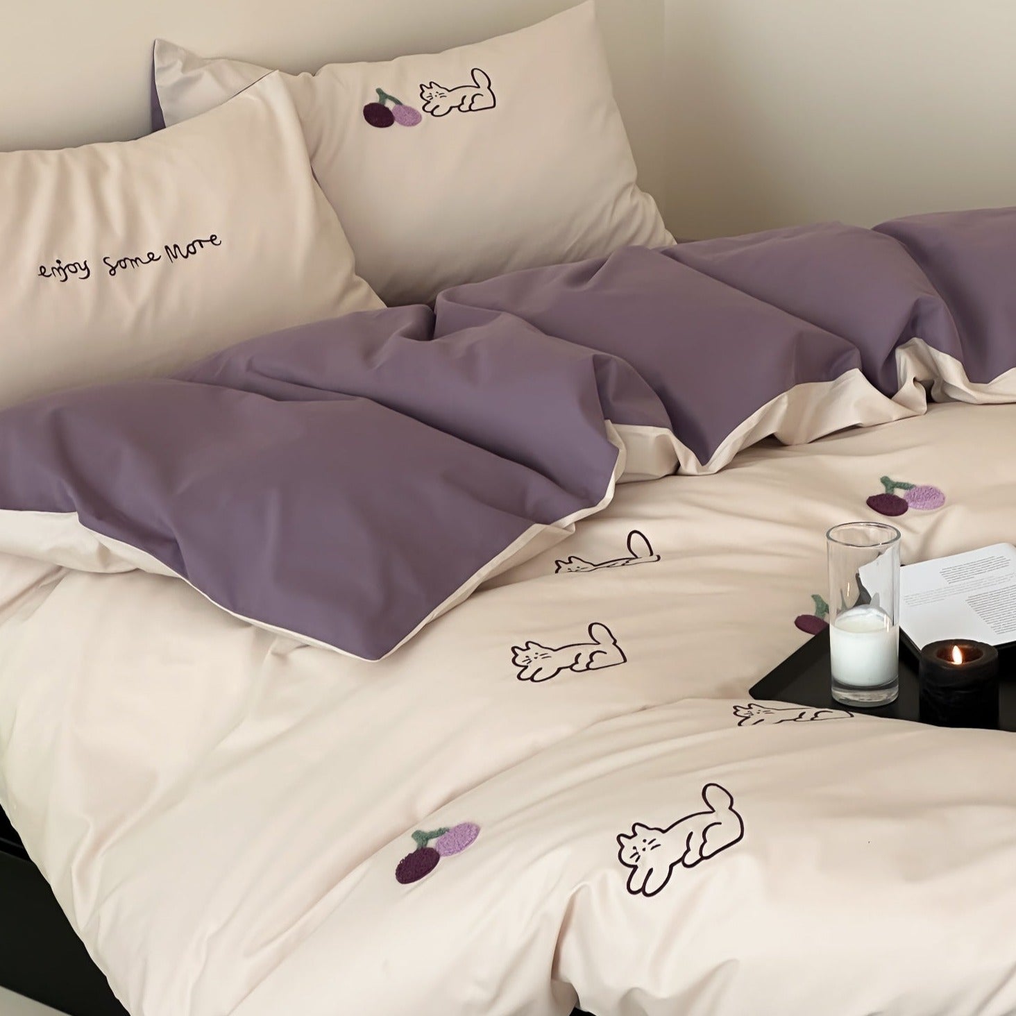 Purple Kitty Dreams Bedding Set