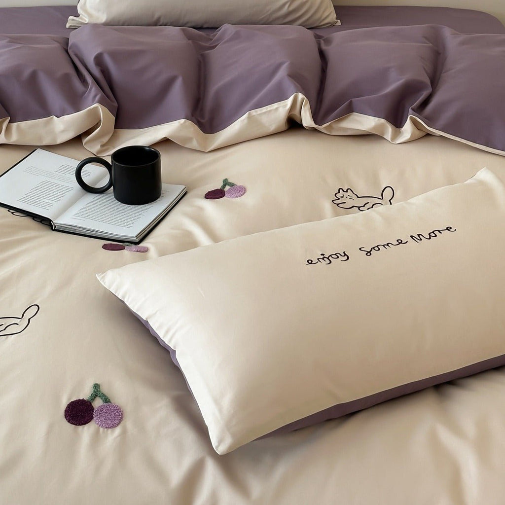 Purple Kitty Dreams Bedding Set