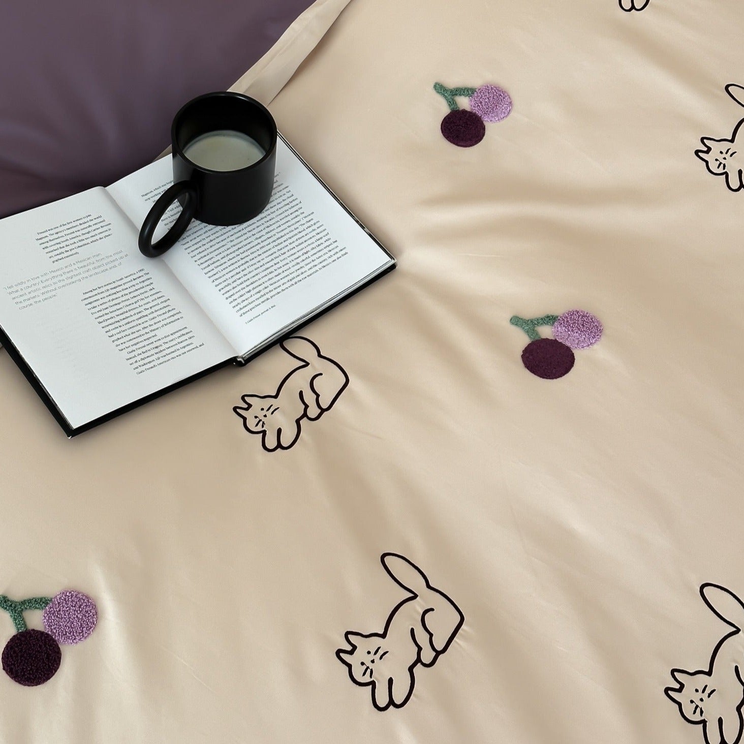 Purple Kitty Dreams Bedding Set