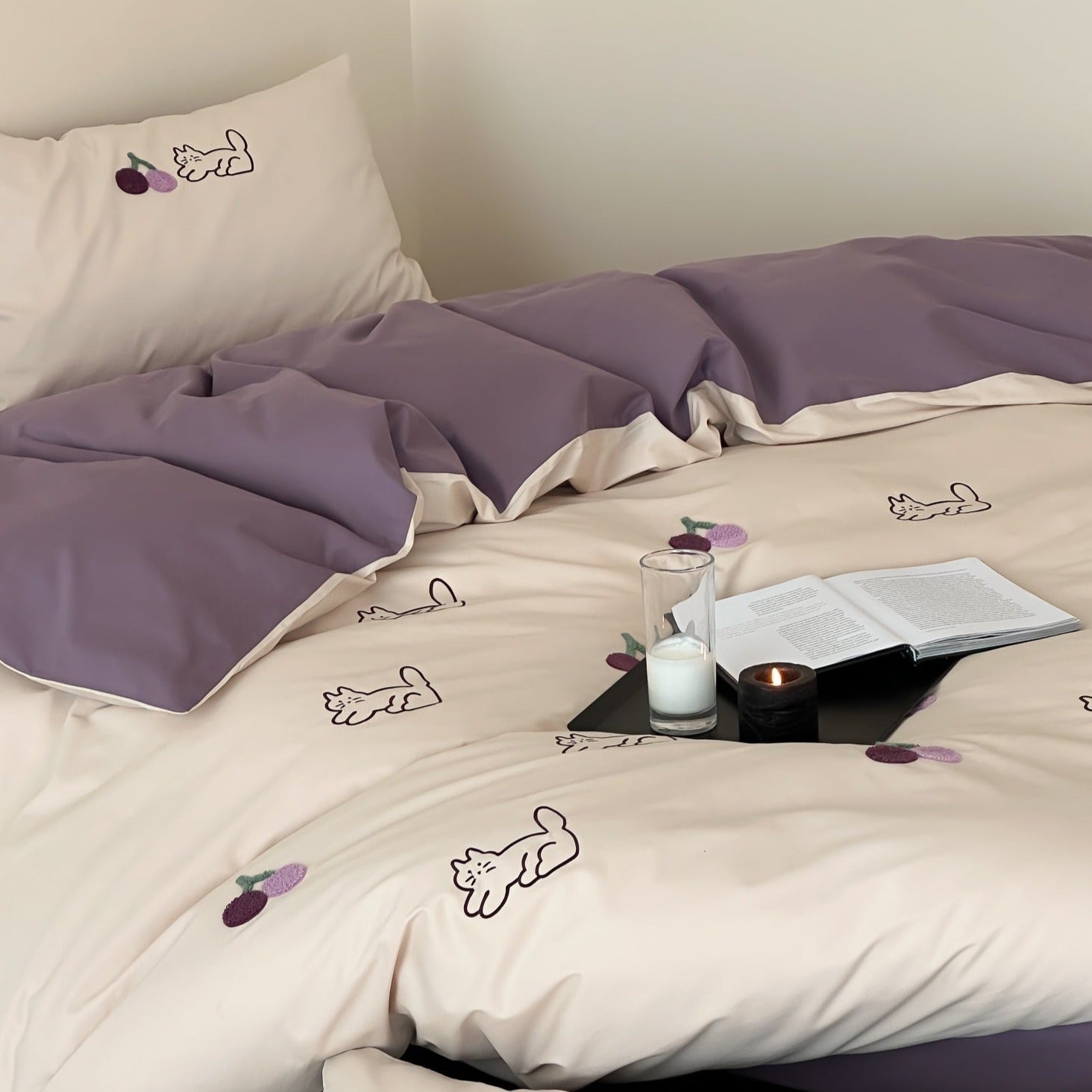 Purple Kitty Dreams Bedding Set