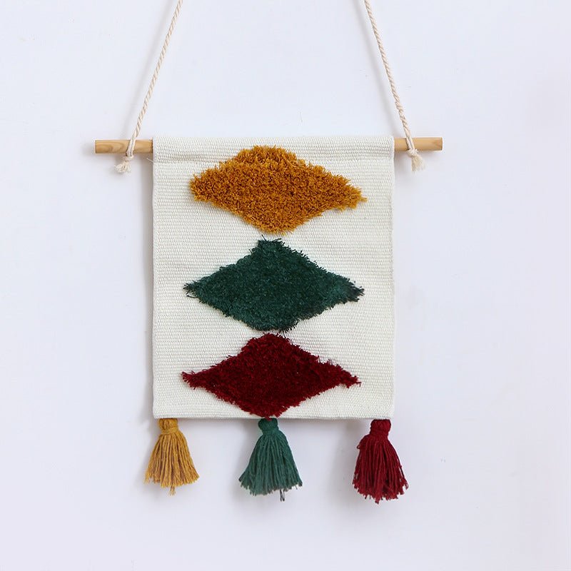 Rainbow Diamond Macrame Wall Art