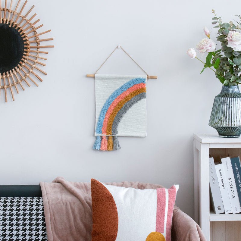 Rainbow Diamond Macrame Wall Art